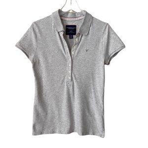 American Eagle Women’s Gray Polo Shirt XL